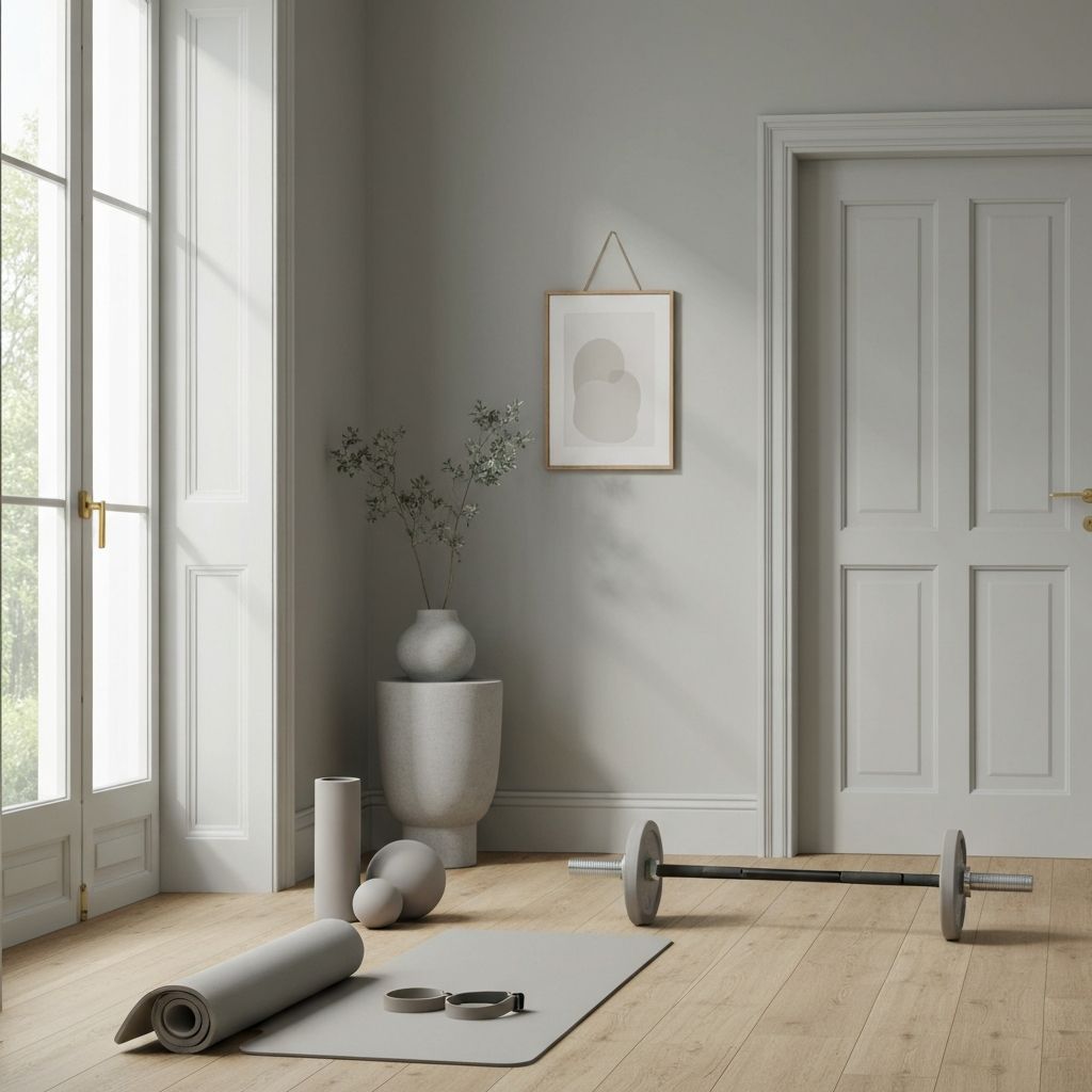 Espace domestique avec accessoires d'activité physique